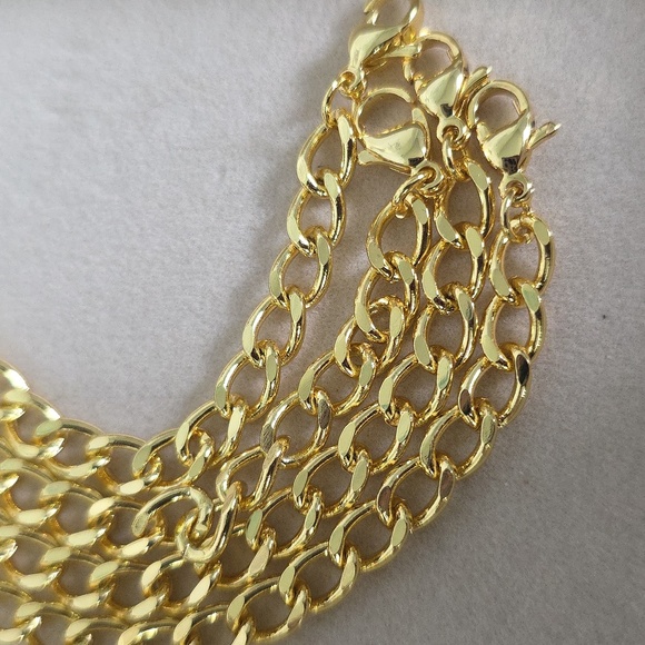 Gold Stainless Steel Bracelet with Crystal Baguette Stones - Picture 8 of 10